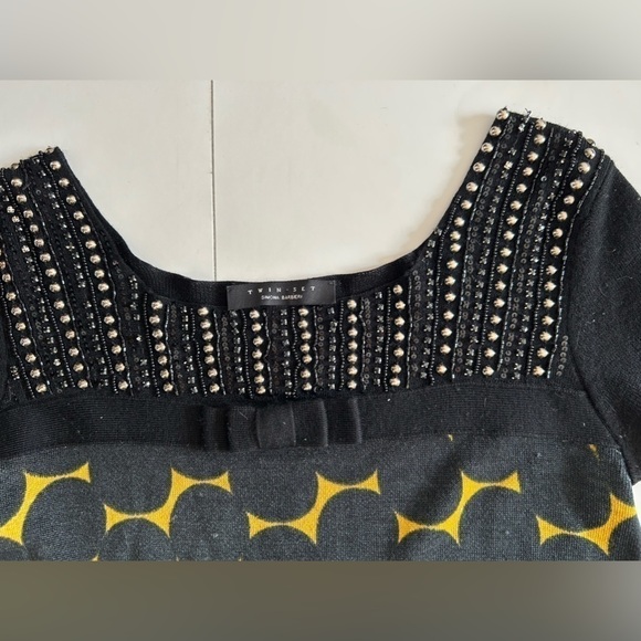 Twin Set Simona Barbieri 100% wool dress size S knitted circle pattern - Picture 10 of 11